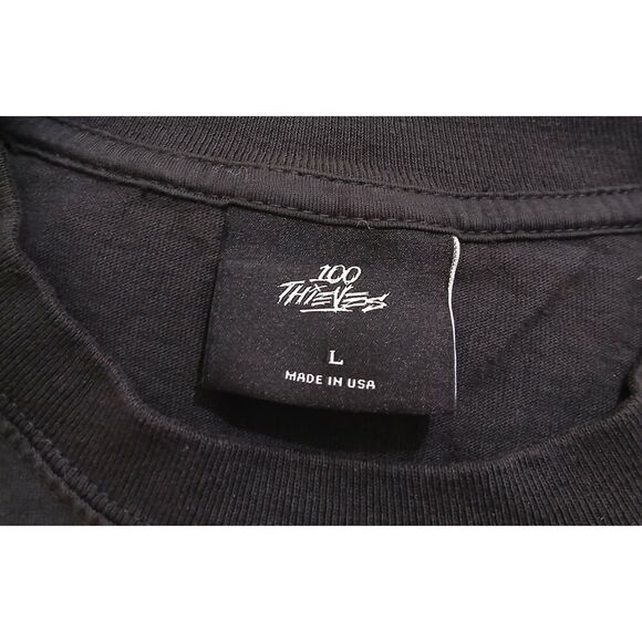 100 thieves mens large longsleeve graphic print m19 ssm tshirt black orange - Picture 5 of 7